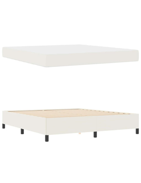 Struttura del letto con materasso Crema 180 x 200 cm Tessuto