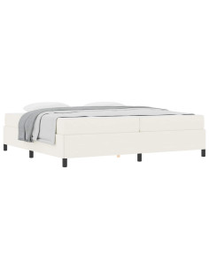 Struttura del letto con materasso Crema 200 x 200 cm Tessuto 2