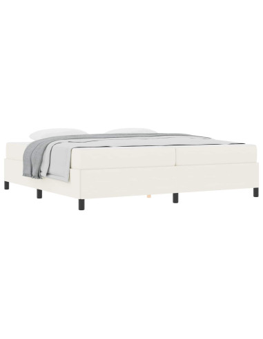 Struttura del letto con materasso Crema 200 x 200 cm Tessuto