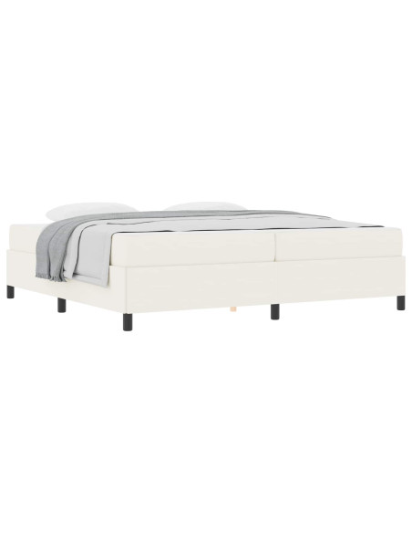 Struttura del letto con materasso Crema 200 x 200 cm Tessuto