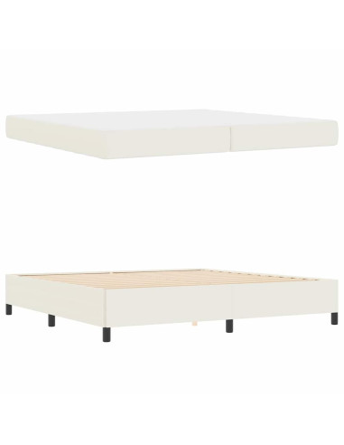 Struttura del letto con materasso Crema 200 x 200 cm Tessuto