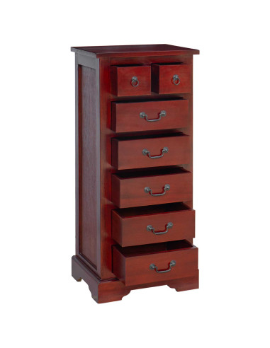 Cassettiera Marrone 45 x 35 x 100,5 cm Legno di Mogano Massello