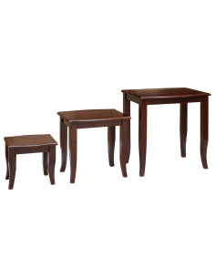 Tavolini Nesting 3 pcs Marrone Legno di Mogano Massello 2