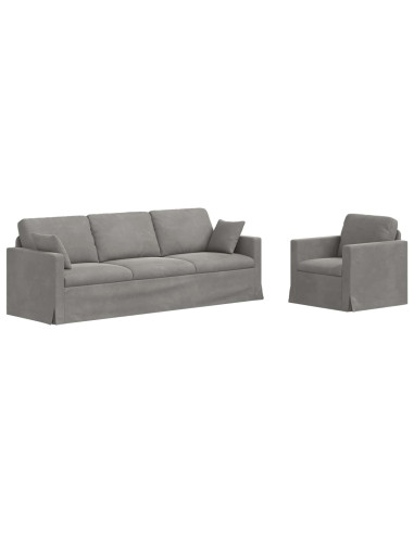 Divano 2 pcs Grigio chiaro 228 x 78 x 80 cm Velluto