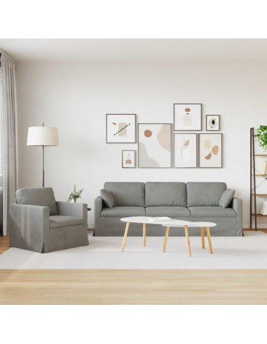 Divano 2 pcs Grigio chiaro 228 x 78 x 80 cm Velluto