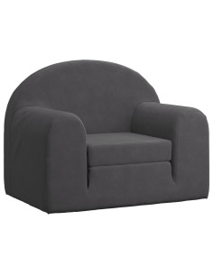 Divano Letto per Bambini Antracite in Morbido Peluche 2