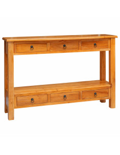 Tavolo consolle con cassetto Naturale 115 x 32 x 76 cm 2