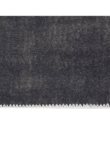 Tappeto Lungo Stampato Lavabile Antracite 80x300 cm Poliestere