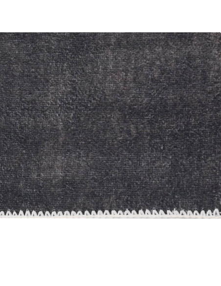 Tappeto Lungo Stampato Lavabile Antracite 80x300 cm Poliestere