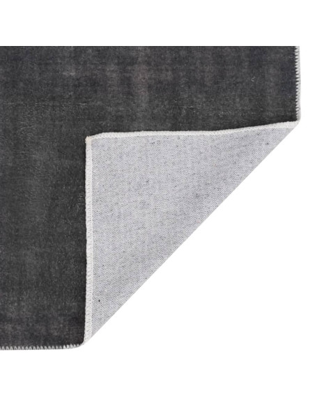 Tappeto Lungo Stampato Lavabile Antracite 80x300 cm Poliestere