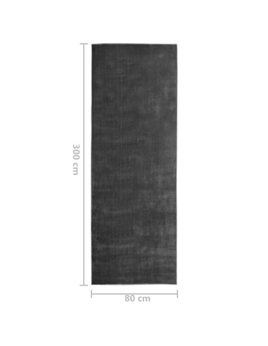 Tappeto Lungo Stampato Lavabile Antracite 80x300 cm Poliestere