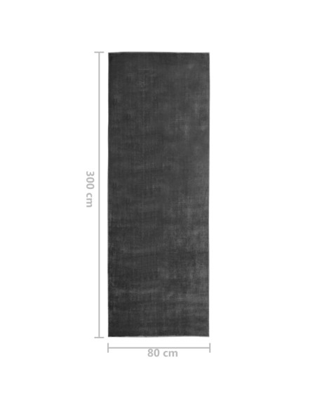 Tappeto Lungo Stampato Lavabile Antracite 80x300 cm Poliestere
