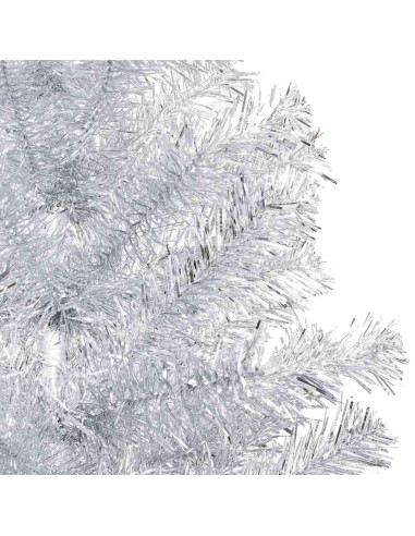 Albero di Natale Preilluminato con Palline Argento 120 cm PET