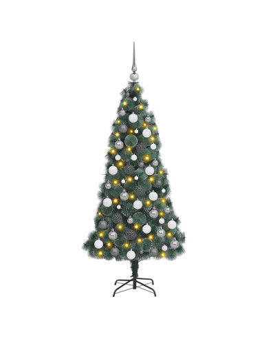 Albero di Natale artificiale preilluminato con set di palline