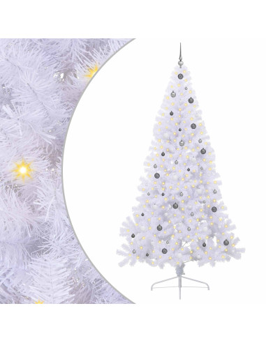 Albero di Natale artificiale Bianco 240 cm PVC e Acciaio