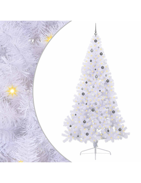 Albero di Natale artificiale Bianco 240 cm PVC e Acciaio