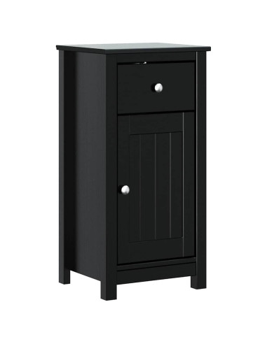 Set Mobili da Bagno 4 pz BERG Nero in Legno Massello di Pino
