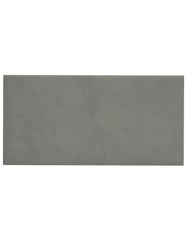 Testiera da Parete 12 pcs Grigio chiaro 30 x 15 cm Velluto