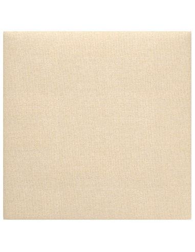 Testiera da Parete 12 pcs Crema 30 x 30 cm Tessuto