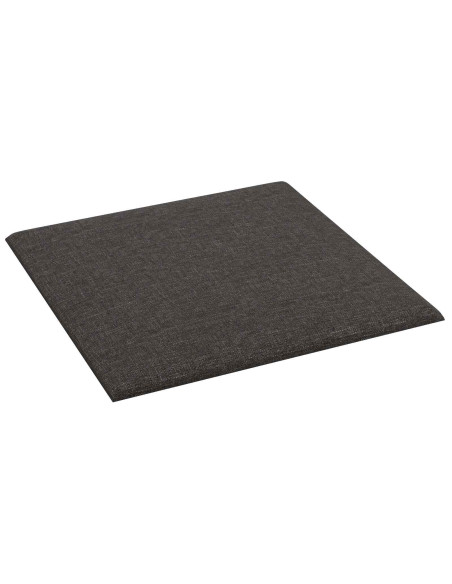 Testiera da Parete 12 pcs Grigio scuro 30 x 30 cm Tessuto