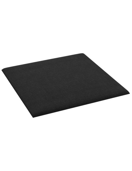 Testiera da Parete 12 pcs Nero 30 x 30 cm Tessuto