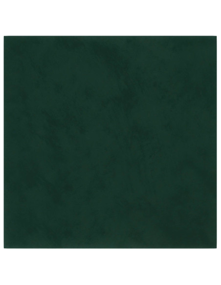 Testiera da Parete 12 pcs Verde Scuro 30 x 30 cm Velluto