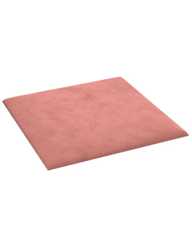 Testiera da Parete 12 pcs Rosa 30 x 30 cm Velluto
