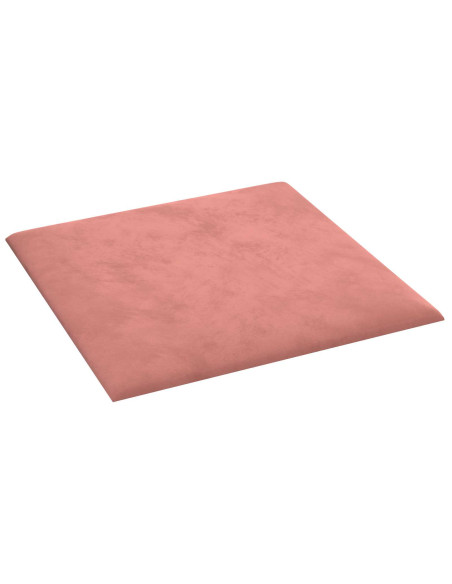 Testiera da Parete 12 pcs Rosa 30 x 30 cm Velluto