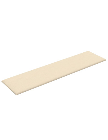 Testiera da Parete 12 pcs Crema 60 x 15 cm Tessuto