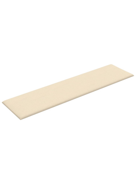 Testiera da Parete 12 pcs Crema 60 x 15 cm Tessuto
