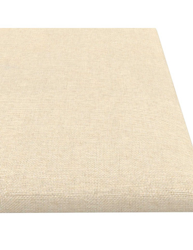 Testiera da Parete 12 pcs Crema 60 x 15 cm Tessuto