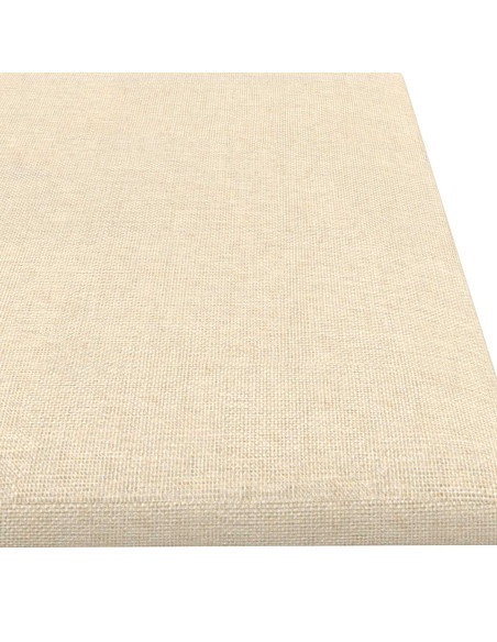 Testiera da Parete 12 pcs Crema 60 x 15 cm Tessuto