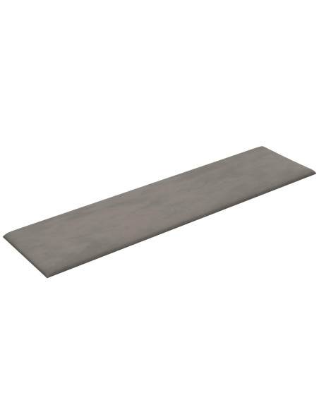 Testiera da Parete 12 pcs Grigio chiaro 60 x 15 cm Velluto