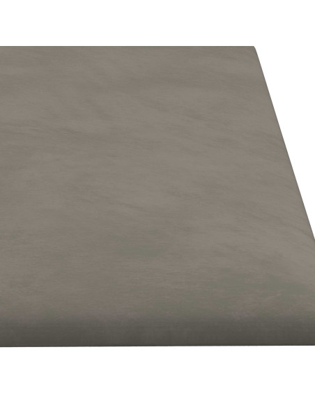 Testiera da Parete 12 pcs Grigio chiaro 60 x 15 cm Velluto