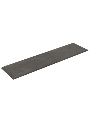 Testiera da Parete 12 pcs Grigio scuro 60 x 15 cm Velluto