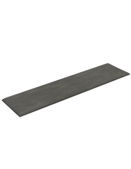 Testiera da Parete 12 pcs Grigio scuro 60 x 15 cm Velluto