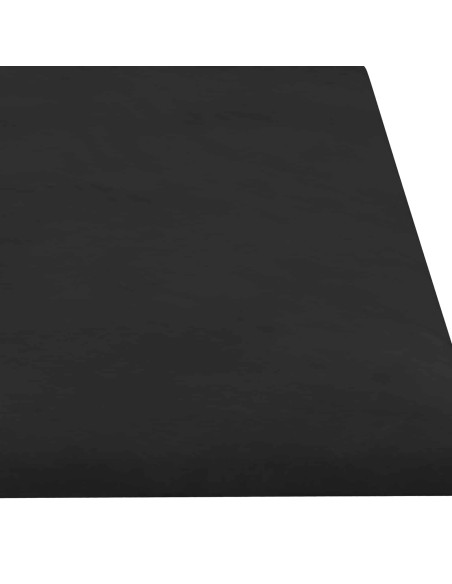 Testiera da Parete 12 pcs Nero 60 x 15 cm Velluto