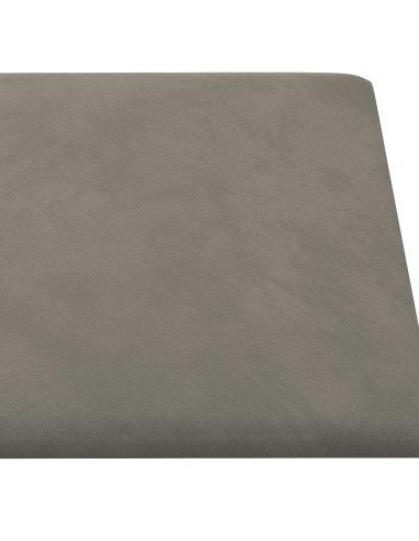 Testiera da Parete 12 pcs Grigio chiaro 60 x 30 cm Velluto