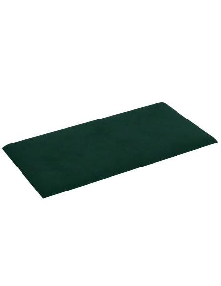 Testiera da Parete 12 pcs Verde Scuro 60 x 30 cm Velluto