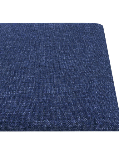 Testiera da Parete 12 pcs Blu 90 x 15 cm Tessuto