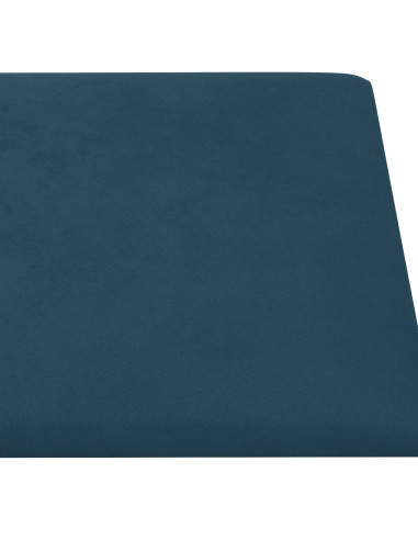 Testiera da Parete 12 pcs Blu 90 x 15 cm Velluto