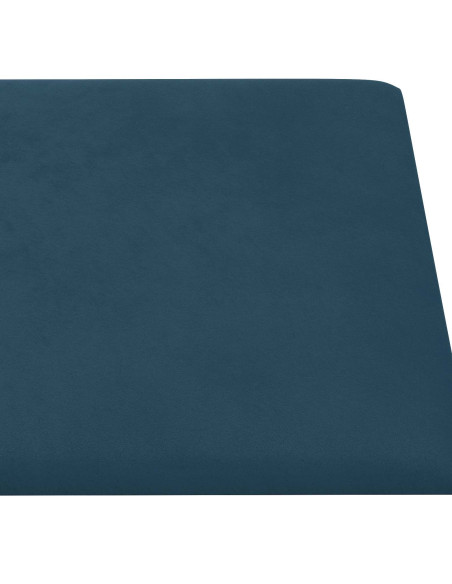 Testiera da Parete 12 pcs Blu 90 x 15 cm Velluto