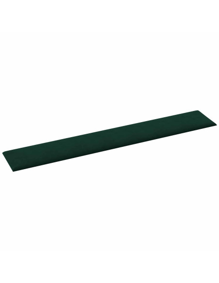 Testiera da Parete 12 pcs Verde Scuro 90 x 15 cm Velluto