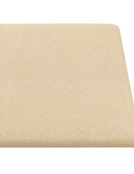 Testiera da Parete 12 pz 90 x 30 cm Crema Tessuto