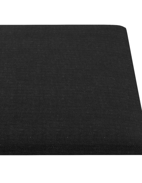 Testiera da Parete 12 pcs Nero 90 x 30 cm Tessuto