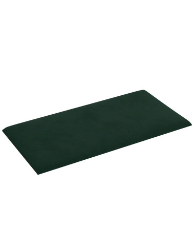 Testiera da Parete 12 pcs Verde Scuro 30 x 15 cm Velluto