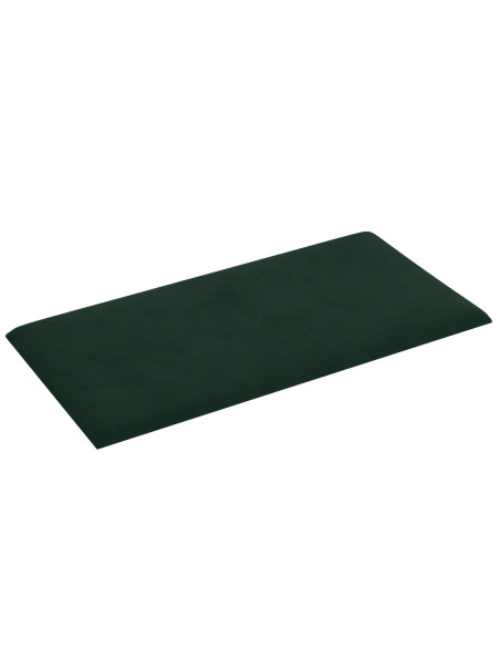 Testiera da Parete 12 pcs Verde Scuro 30 x 15 cm Velluto