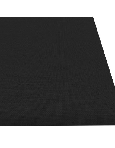 Testiera da Parete 12 pcs Nero 60 x 15 cm Tessuto