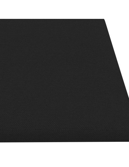Testiera da Parete 12 pcs Nero 60 x 15 cm Tessuto