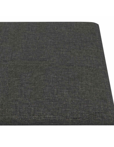 Testiera da Parete 12 pcs Grigio scuro 90 x 15 cm Tessuto